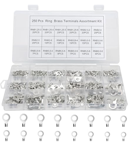 Amazon.com: 16-14 Ga. Narrow-Profile Ring Terminals, #6 Stud